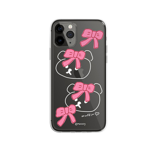 韩国ins文艺复古甜美粉黑蝴蝶结小熊iPhone13promax12xs11透明手机壳14plus15pro16