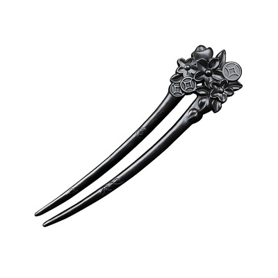 黑檀木发簪古风盘发女高级感新中式发钗饰木簪U型双钗簪简约现代