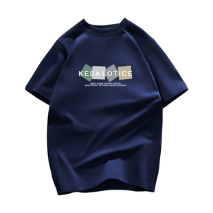 法国公鸡短袖T恤男士字母印花青年大码宽松男款体恤纯棉半袖2026