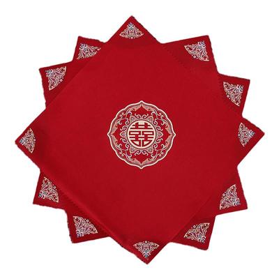 结婚手帕婚礼手绢陪嫁红色小方巾