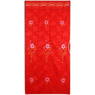 新款红门帘结婚加厚双面家用刺绣卧室大门农村喜字挂帘布置婚房帘