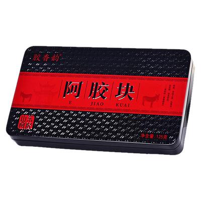 山东驴皮阿胶片正品铁盒装原块