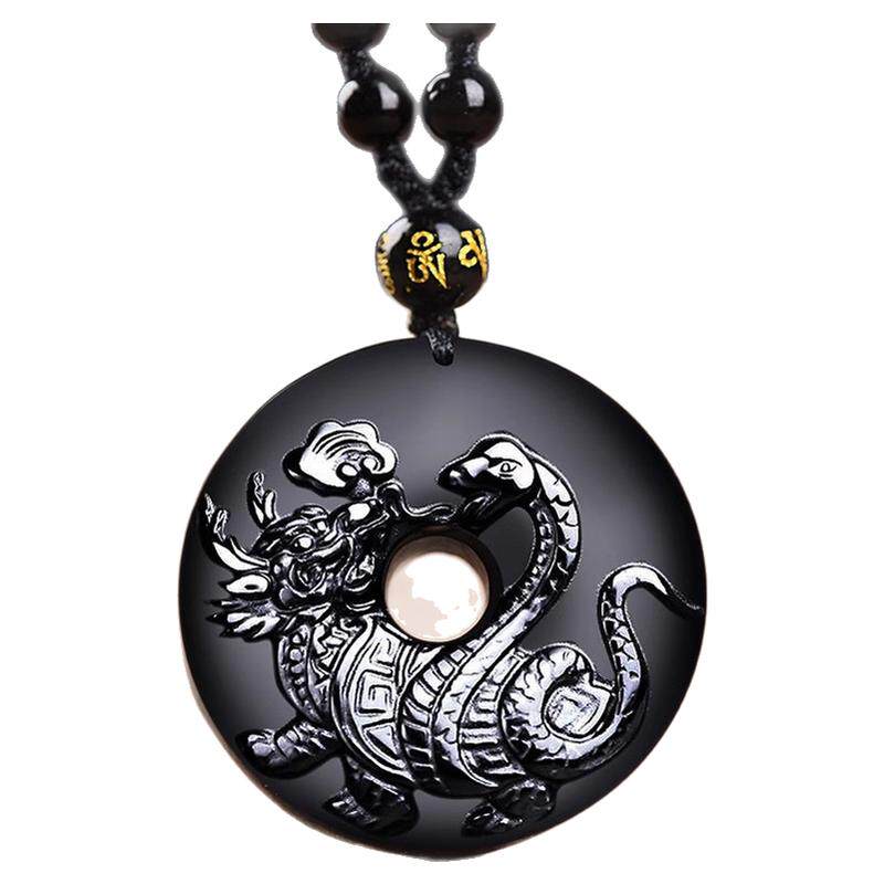 五行缺水补水黑曜石玄武吊坠北方水神蛇龟属水项链水泽节卦钥匙扣