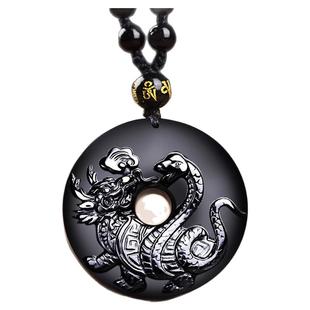 五行缺水补水黑曜石玄武吊坠北方水神蛇龟属水项链水泽节卦钥匙扣