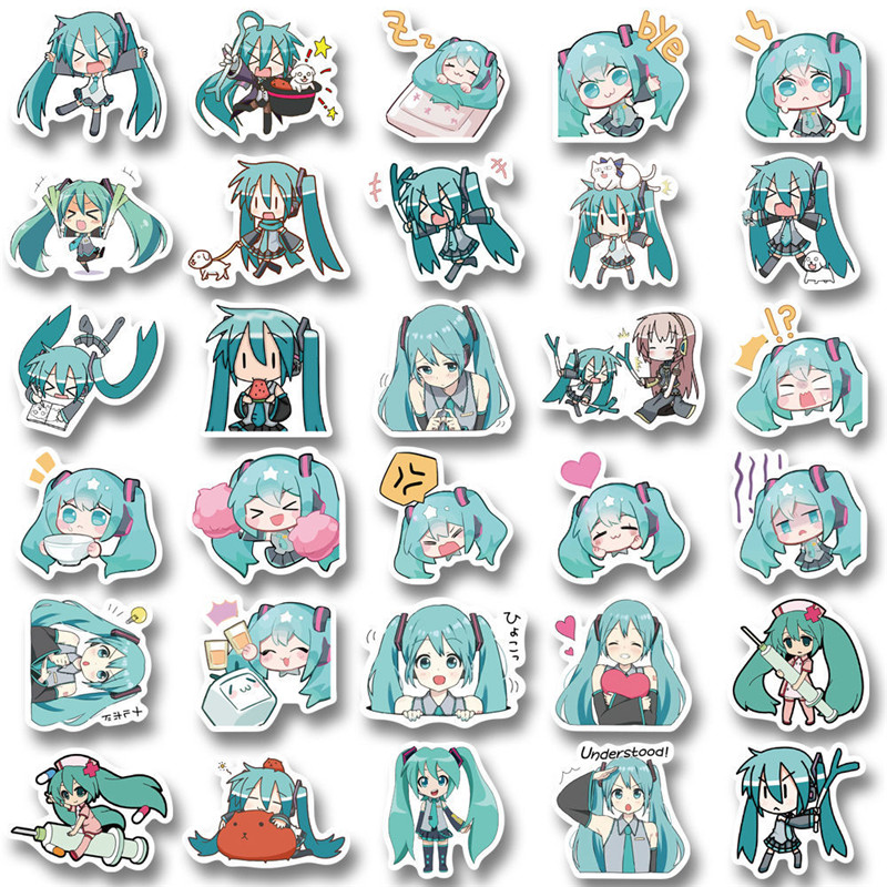 65张初音未来行李箱防水贴纸