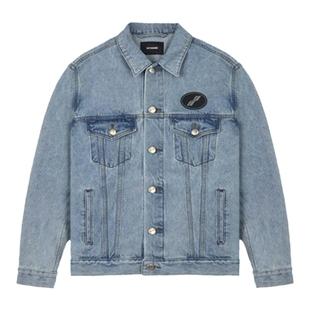 【明星同款】WE11DONE中性男女同款经典圆形logo徽标休闲牛仔外套