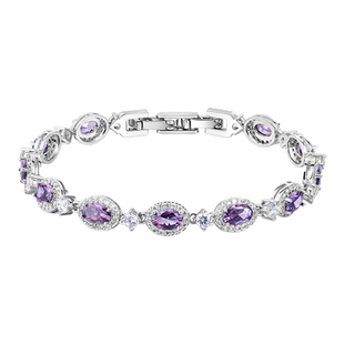 AJIDOU阿吉豆手链女款多巴胺紫水晶手串轻奢小众精致串珠礼物手饰