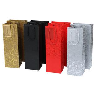 精品红酒袋葡萄酒袋子竖长款手提袋烫金款单支酒袋干红双支袋现货