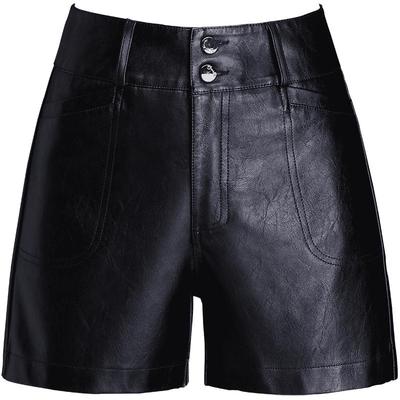 高腰皮短裤宽松阔腿秋冬百搭显瘦