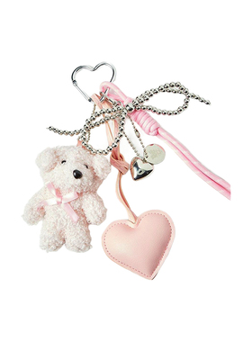 THE GREEN LAB 毛绒 PUPPY HEART key戒指 [PINK韩国官网直邮进口
