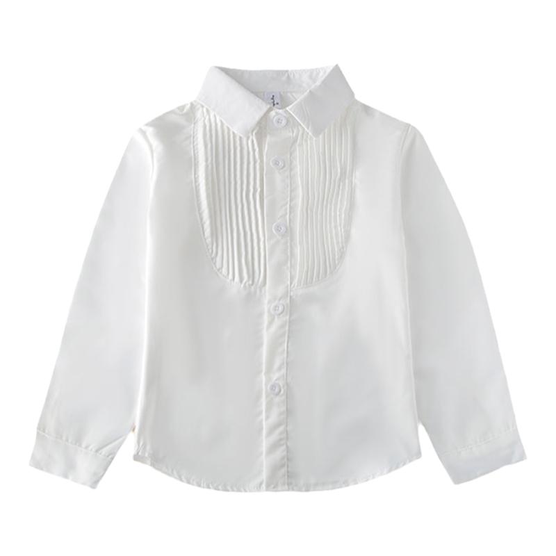 儿童白色纯色衬衫合唱表演演出服校服黑色春秋校园服男童长袖衬衣