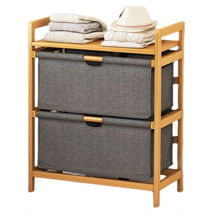 楠竹收纳筐多功能抽屉式日式衣服杂物置物储物收纳盒整理分层神器