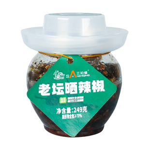 湖南特产老坛晒辣椒风味豆豉下饭菜即食拌饭酱腌辣椒罐装农家微辣