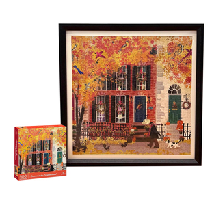 Galison美国邻里之秋500片平面拼图成人解压治愈节日生日礼物玩具