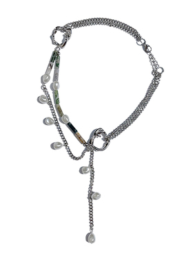 Afterparty鬼马复古项链水草玛瑙管珠原创银河繁星点点珍珠配饰