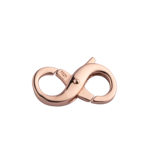 S925纯银镀金8字双头卡扣纯银万能扣diy珍珠项链手链配件八字扣头