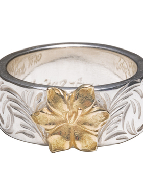 COMETRUE格桑花金银唐草戒指
