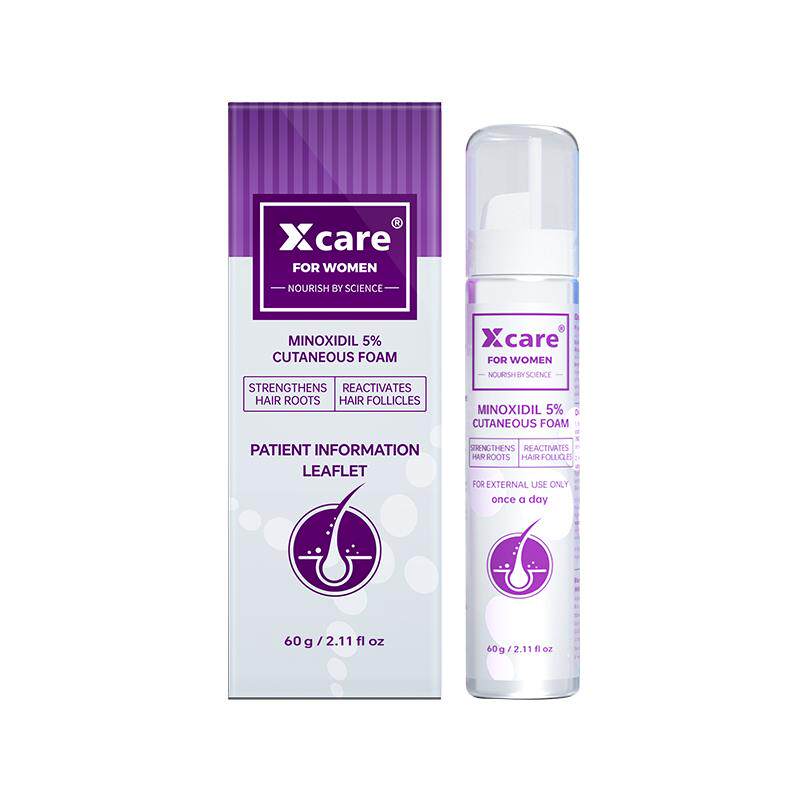 Xcare英国米诺地尔酊5%女士生发液防脱发泡沫剂60ml印度外用进口