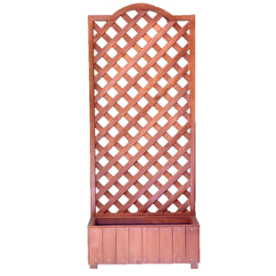 定做防腐木网格花架木质隔断户外实木栅栏花盆架阳台多层爬藤花架