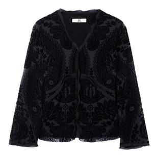 【商场同款】HPLY荷比俪2025春季新款女丝绒轻奢高级显瘦通勤上衣