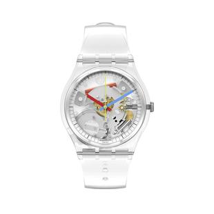 Swatch斯沃琪瑞士手表男女表透明简约学生石英腕表新年穿搭礼物