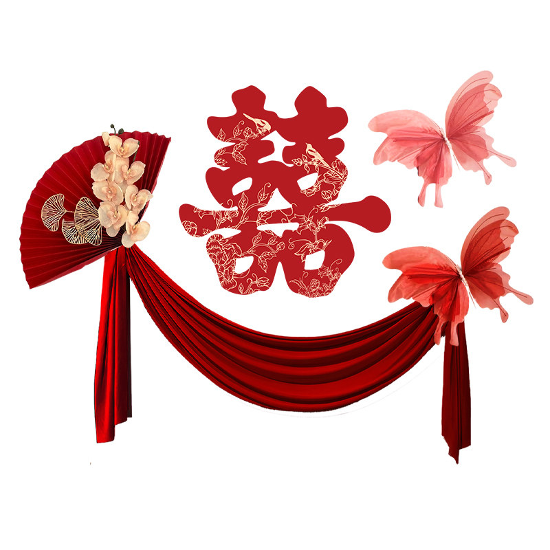 婚房布置套装结婚礼卧室吊顶拉花