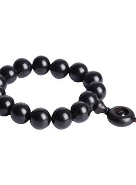 黑檀木时来运转珠子手链大20mm小号15mm直径松紧绳男女佩戴吉祥物