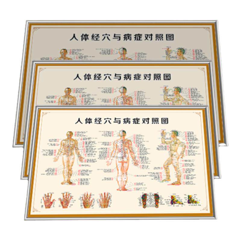 人体经络穴位图大全身标准高清艾灸推拿针灸海报挂画装饰画养生馆