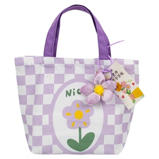 三八节帆布手提礼品袋节庆生日伴手礼收纳包装袋上班通勤便当包