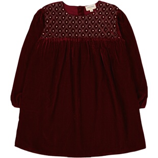 Shinyee▲louis louise aw24女童秋冬丝绒连衣裙法式印花裙半裙