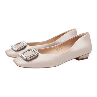 星期六女鞋春款时尚舒适一脚蹬方头闪钻方跟浅口单鞋SSE1111035