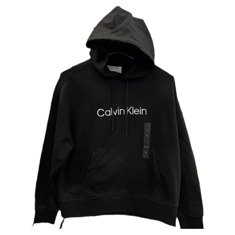CK/Calvin Klein男士春秋季连帽logo纯色抽绳卫衣 有搭配的卫裤