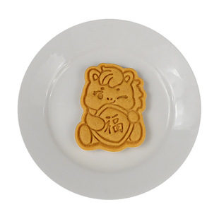 2026马年卡通饼干模具招财纳福曲奇翻糖3D立体按压咖啡渣香牌切模