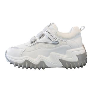 夏天网面透气运动鞋女舒适轻便软底防滑内增高女鞋厚底老爹鞋女款