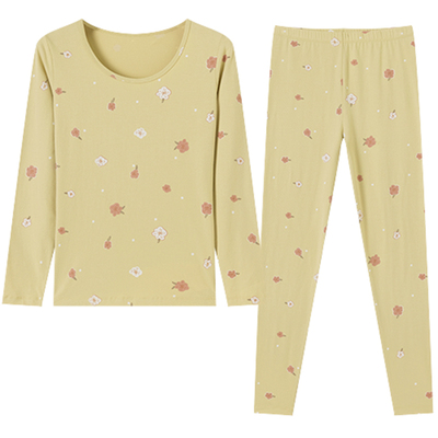 顶瓜瓜修身磨毛秋衣秋裤内衣套装