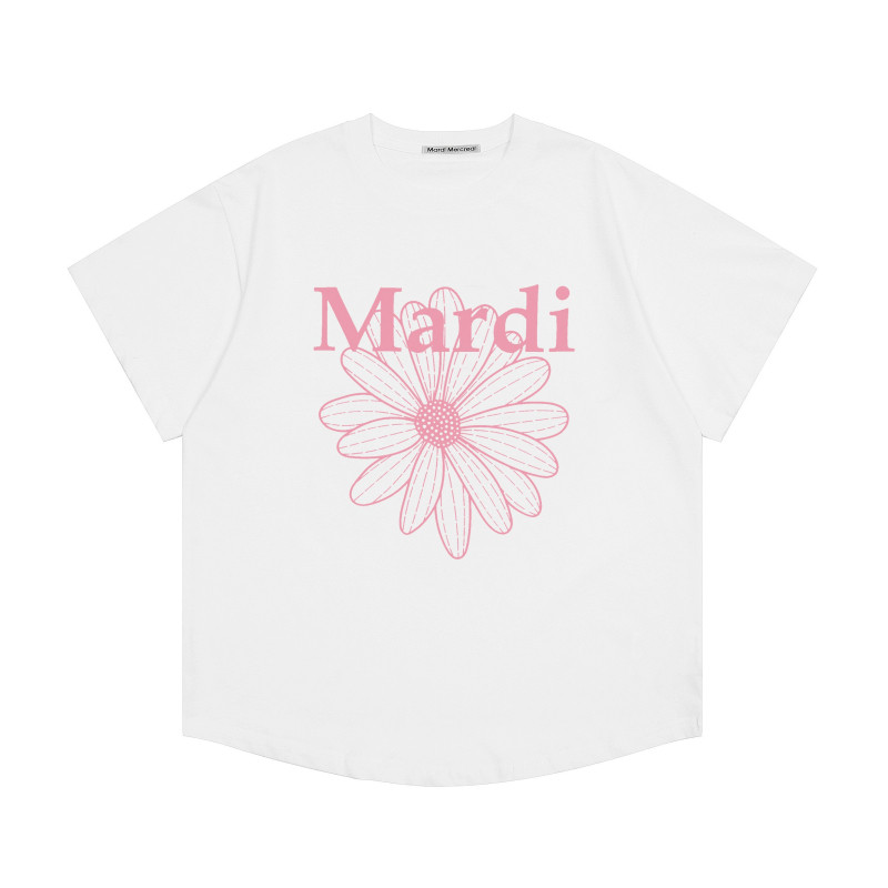 韩国Mardi金高银同款短袖夏季休闲百搭小雏菊腊肠狗印花短T恤女