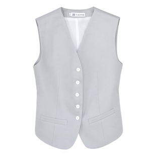 因由 干练时髦老钱风叠穿酷飒无袖纽扣马甲显瘦显高轻薄透气外套