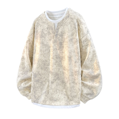 班尼路假两件套头宽松卫衣男士