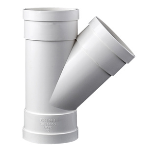 pvc水管斜三通45度 pvc管排水管接头配件管件50 75 110 160 mm