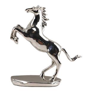 欧式轻奢抽象树脂电镀腾空骏马动物雕塑摆件客厅书房软装家居饰品