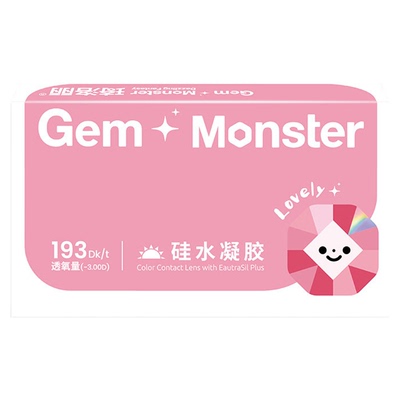 琦洛丽硅水凝胶美瞳月抛1片GemMonster彩色隐形眼镜lovely高透氧