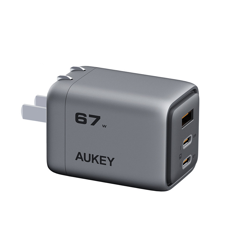 【国家3C认证】AUKEY67W三口氮化镓充电器PD快充充电头iPhone17pro苹果16/15手机macbook笔记