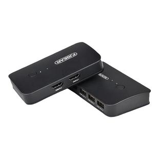 丰杰HDMI二口切换器KVM切换两台电脑转换四路主机共同显示器usb键盘鼠标4k高清共享器切换器1拖4