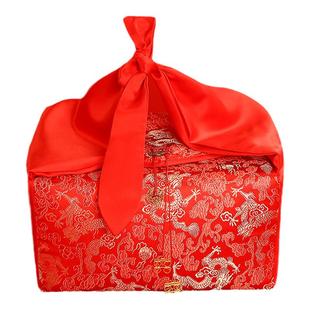 订婚聘礼盒中式提亲彩礼三五金首饰一体布艺红包定亲复古喜钱盒子