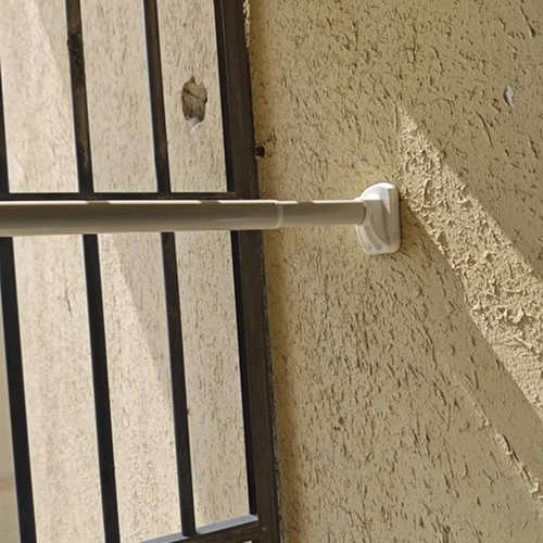 免打孔易安装窗帘杆晾衣杆加粗弹簧杆伸缩杆白色阳台可伸缩杆子