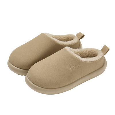 厚底复古棉拖鞋女款秋冬季