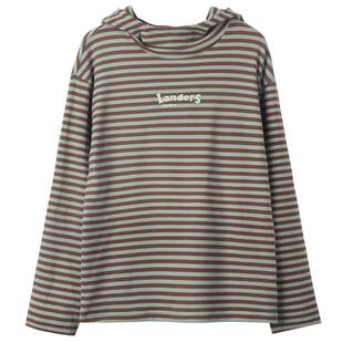 咕噜日记童装儿童连帽卫衣2026春季新款男女童圆领条纹上衣百搭