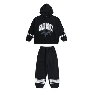 元旦儿童街舞演出服男童美式hiphop宽松嘻哈酷帅潮服表演卫衣套装