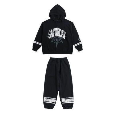 元旦儿童街舞演出服男童美式hiphop宽松嘻哈酷帅潮服表演卫衣套装