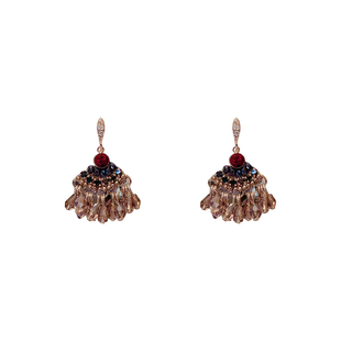 网红复古港风耳钉女时尚高级感耳环韩国气质网红法式耳饰2025新款